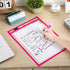 Nezyo 50 Pieces Dry Erase Pockets, Reusable Plastic Sleeves for Classroom, Shop Holder Order Pockets (Rose Red)
