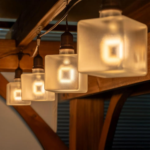 Bulb Bulb, E26 5W (50 2700K LED Cube Light, Unique Edison with Square Filament, Large Decorative Lamp, String