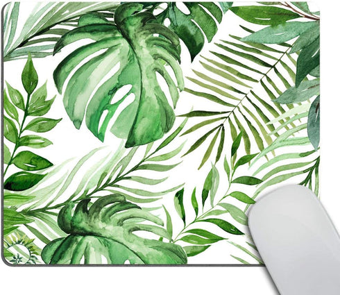 Smooffly Wild Leaf Mouse Pad, Leaves Design, Office Supplies, Present for Friend, Desk Accessories