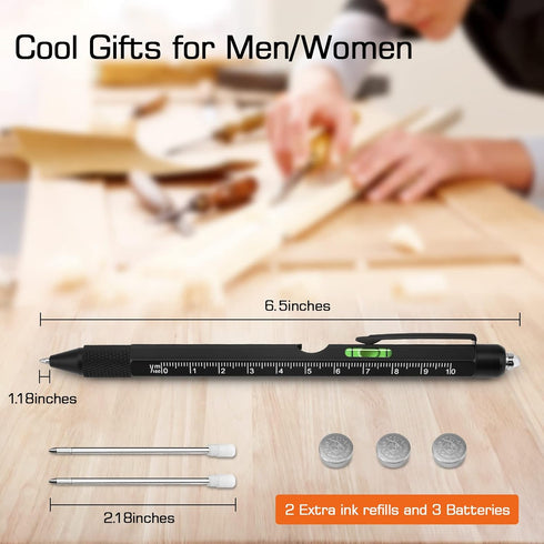 Gifts for Men, 9 in 1 Multitool Pen, Stocking Stuffers for Adults, Tools Gadgets for Men, Birthday Christmas Gifts