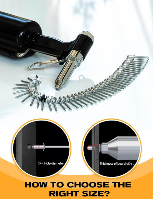 100 PCs 5/32'' x 1/4'' Aluminum Blind Rivets, Pack of 100 CT 4mm x 6mm Pop Rivets with Aluminum Grip and Steel Mandrel