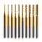 End Mill Sets, 10Pcs Titanium Coat End Mill, 1/8" Shank Micro Engraving Bits for CNC Router