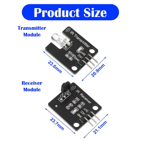 InnoHHustle 4PCS 38khz 4PCS Digital Ir Receiver Sensor Module + Ir Transmitter Sensor Module Kit for Electronic