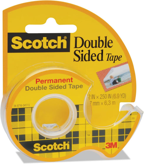 Scotch 136 Double-sided Tape with Dispenser, Permanent, 1/2-Inch x 250-Inch