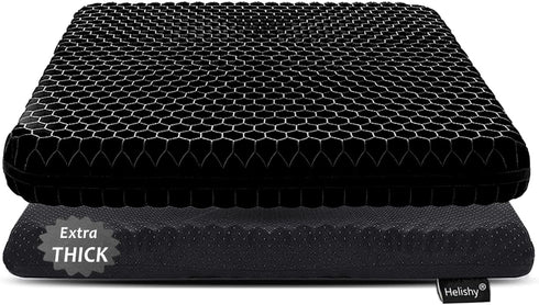 Helishy Gel Seat Cushion for Long Sitting, Extra Thick Gel Cushion for Wheelchair