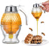 ANABIUP Glass Honey Dispenser 8 Ounces - Drip-Free Honey Jar With Glass Stand,