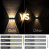 3000K Mrzxy Solar Lights Outdoor Up and Down Waterproof Aluminum Solar Sconce Dusk to Dawn Warm White for Sign, Yard