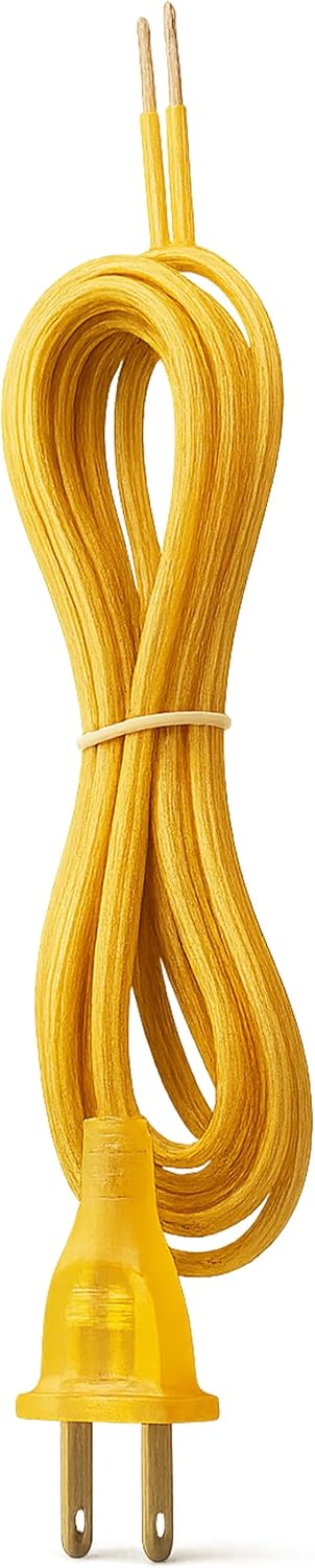 OHLECTRIC Lamp Power Cord Set with Rotary Switch, 8 Ft 18/2 AWG SPT-1