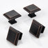 Square Knobs - 10 Pack, 1.3 Inch Oil Rubbed Bronze Vintage Cabinet Pulls for Furniture and Kitchen