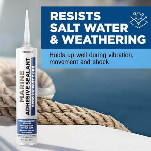10 oz Marine Adhesive Sealant 5200, Fast Cure, Permanent Watertight Bonding, UV Resistant