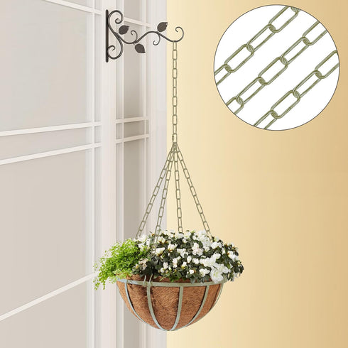 Omytie 12 Ft Heavy Duty Hanging Chain Kit with Connection Locks & Swag Ceiling Hooks for Lighting Fixture, Chandelier