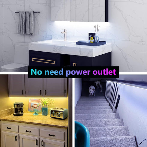2PCS Lights,Dimmable Decoration,2000mAH WOBANE Rechargeable LED Strip RGB Rope Lighting with Remote,Battery Operated