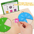 Set, K-3 PINKPEACH Wooden Fraction Tiles & Circles Math Manipulatives for Kids, Montessori Fraction Learning Kit