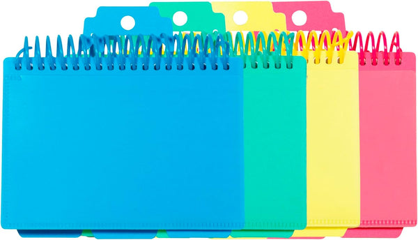 C-Line Spiral Bound Index Card Notebook, Includes 60 Ruled 3 x 5 Inch Index Cards, 1 Notebook, Color May Vary (48750)