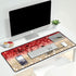 Desk Pad Gaming Mouse Pad with Coasters, 31.5"x 11.8" Large Non-Slip Rubber Base Mousepad, Red Glitter Quote
