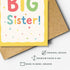 8x5.3 Inch Big Sister Greeting Card, Cute Rainbow Lettering with Stars & Hearts, New Big Sister Congratulations Card