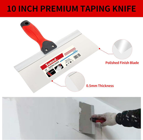 Set Drywall Hand Tool Kit,Stainless Steel Putty Knife Including Joint Knife Taping Knife Paint Scraper Mud Pan