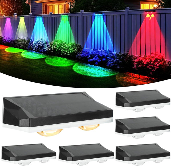 Solar Fence Lights Outdoor Waterproof LED, 13 Lighting Modes, Solar Outdoor Lights