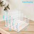 Clear Acrylic File Organizer, 4 Sections File Holder Sorter for Office Desk, Mail Letter Book Electronics Makeup