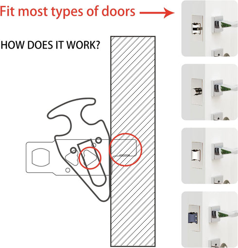 Portable Door Lock for Travel, Hotel Room Security Devices, Apartment Jammer, Additional Safety, 2022 Upgrade (Red