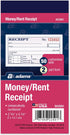 Adams Money and Rent Receipt, 2-3/4 x 5-3/8 Inches, 2-Parts, Carbonless, White/Canary, 50