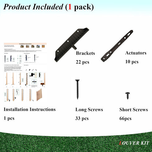 Generic 11 (48'') Louver Hardware System for Blinds and shutters, Sunblind System Brackets, Louver Hardware Kit