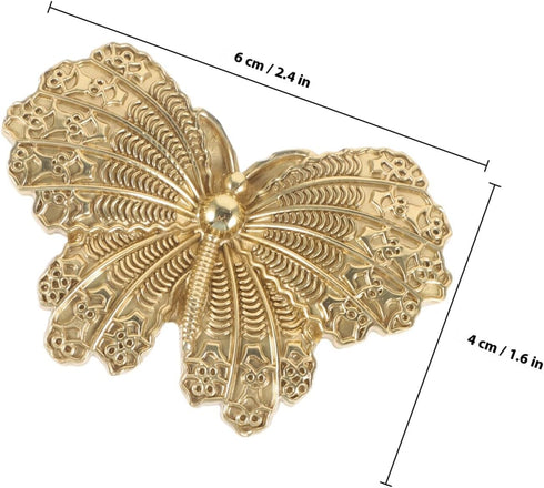 Kisangel Butterfly Brass Drawer Knobs Gold Cabinet Door Handles for Dresser, Wardrobe, Wine Cabinet, and Bedside Table