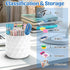 Desk Organizer, 360°Rotating Sparkling Diamond-like Pen Holder, 5 Compartments Storage Box for Office, School, Home