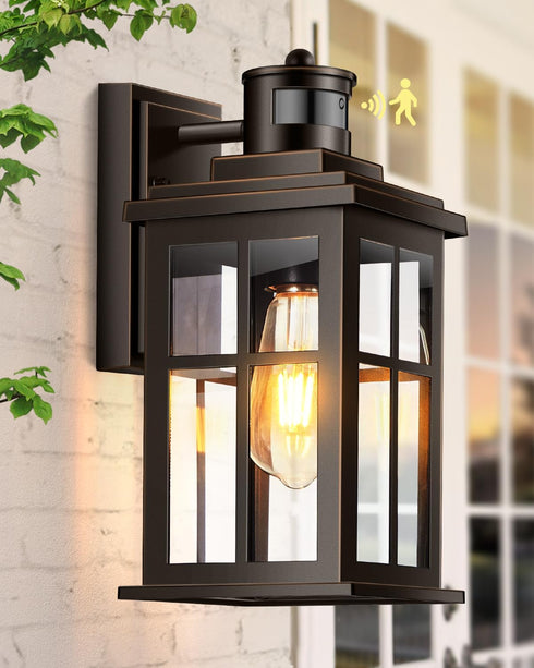 Distance-Adjustable Motion Sensor Outdoor Lights, Oil Rubbed Bronze Wall Mounting Porch Light,