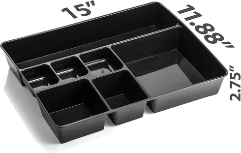 Officemate OIC Achieva Deep Drawer Tray, 30% Recycled Plastic, 15-1/8 x 11-1/2 x 2-1/4 in, Black