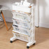 Walfront Movable Bookshelf Cart, Rotatable Removable Plastic Multifunctional Rolling Cart with Wheels (5 Layer)