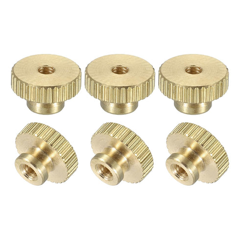 uxcell Knurled Thumb Nuts, 6Pcs M3 x D11mm x H6.5mm Brass High Head Round Knobs for 3D Printer Parts