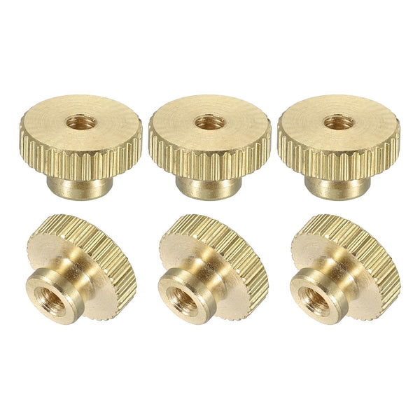 uxcell Knurled Thumb Nuts, 6Pcs M3 x D11mm x H6.5mm Brass High Head Round Knobs for 3D Printer Parts