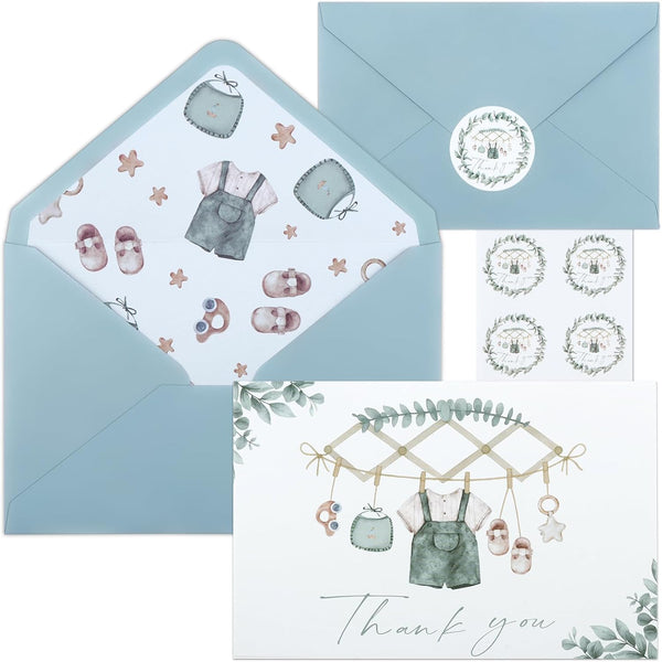 Draupnir 50 Pack Baby Shower Thank You Cards with Envelopes & Stickers