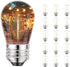 Svater S14 LED Bulbs for Outdoor String Light, E26 Base, 1W Equal to 11W Incandescent, 2700K Warm White, 15 Pack