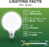 6 Pack Bioluz Dimmable LED G25 Light Bulb, 40W Replacement (6W), Warm White (2700K), 450 Lumens, UL Listed