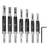7pcs Self Centering Drill Bit Set 5/64-1/4" 5mm Hex Shank Drilling Bits for Wood Working Cabinet Door Hinge Hole Punch