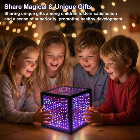 Generic 100+ More(5Inches) Infinity Hyper Cube LED Table Lamp - Infinity Mirror Light with Patterns, Music Sync, App