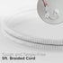 Cordinate Cube Extension Cord, 5 Ft, 3-Outlet Flat Plug, 3 Prong, 2 USB Ports, Braided, Gray/White, 55355
