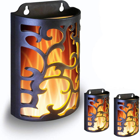 WRalwaysLX Decorative Lanterns with Timer, Candle Light Flameless Candles Indoor/Outdoor Wall Sconces,Flickering