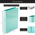 Blu Monaco Cute 3 Ring Binders for School, College, Work, Set of 2 Aqua Pastel Binders with Gold Foil Design