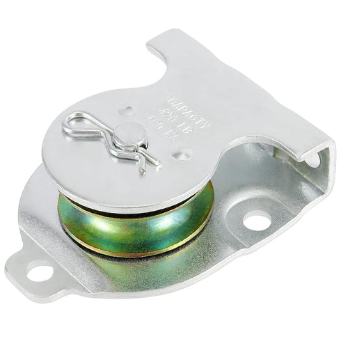 8 Packs Ceiling Mount Single Pulleys, 1-1/2 Inch Wall Mount for 3/8 Inch Cord or Rope, Zinc Plating, Working Load 420
