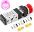 TAILONZ PNEUMATIC 1/4”NPT Push Button 5 Way 2 Position Automatic Reset Pneumatic Control Mechanical Valve