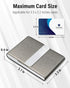 MaxGear Business Card Holder, PU Leather & Stainless Steel Case for Men or Women, RFID Blocking, Gray