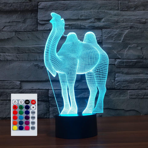 Night Light for Kids 3D Camel Led Lamp with Remote Control 16
