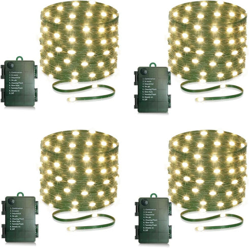 4 Pack - 16.5ft Battery Operated String Lights, 50 LED Twinkle Fairy