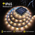 10FT 3000K 8 1 Pack Solar LED Strip Lights Outdoor Solar Powered Rope Light Waterproof Cuttable Tape Lighting Warm