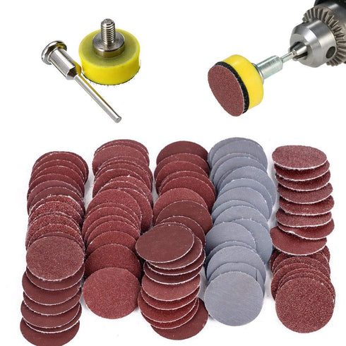 Saiper 100pcs 1 Inch Sanding Discs Pad Sander Disk Kit, 1/8” Shank Abrasive Polish Pad for Dremel