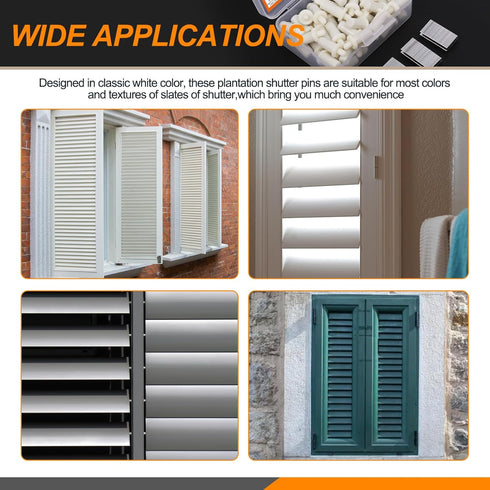 130Pcs Professional Plantation Shutter Repair Kit, 50Pcs Spring Loaded Shutter Pins and 80Pcs Tilt Rod Louvers