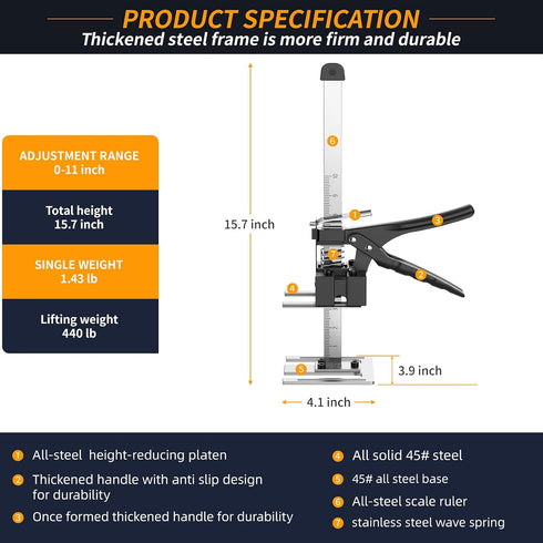 YIEMIZDK Set (15.7) Labor-Saving Arm Jack Two-Piece for Wall Tile Positioning, Doors, Windows, Cabinets, Installation